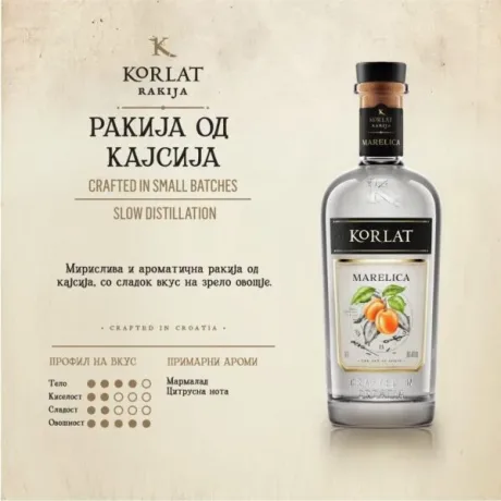 Korlat Rakija Marelica 40% 0.7 lit